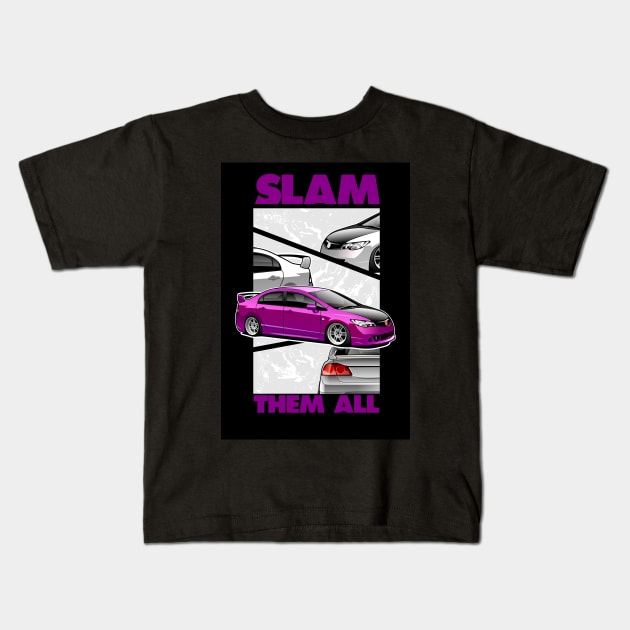 Honda Civic Kids T-Shirt by aredie19